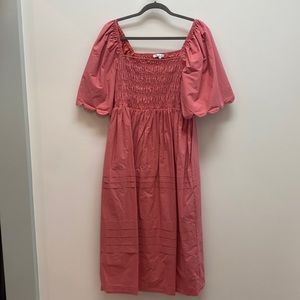 English Factory midi dress with puff sleeves